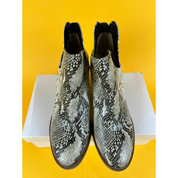 Blondo Neda Ankle Booties Womens 9M Snakeskin Leather Waterproof Heels B6689 NWT - Picture 3 of 10